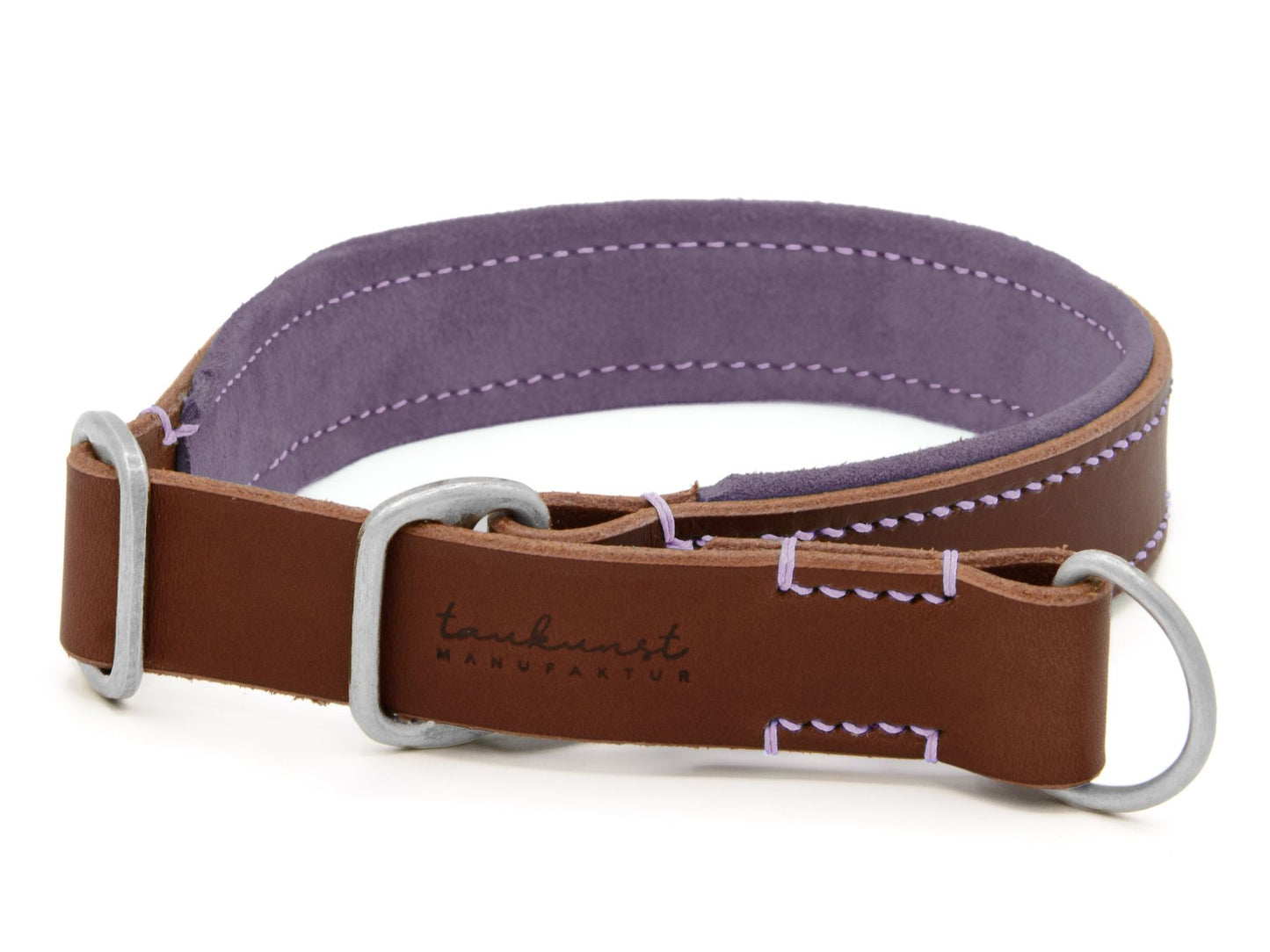 Zugstopp-Lederhalsband 'Wildfang' Braun