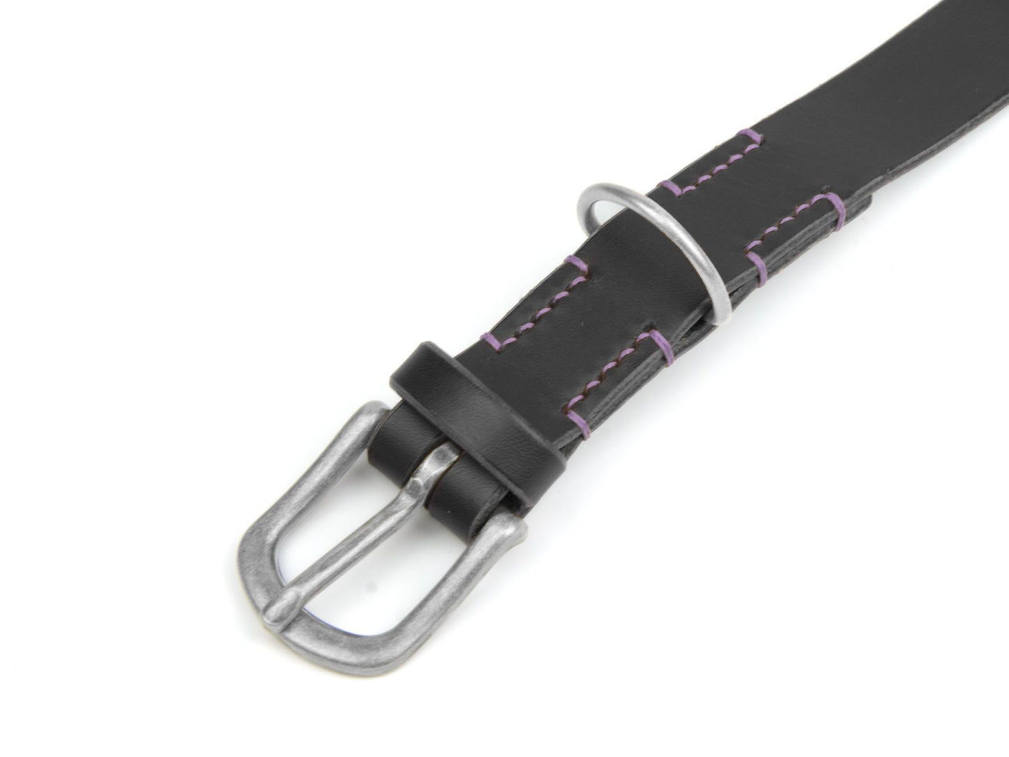 Lederhalsband 'Waldgeist' Schwarz