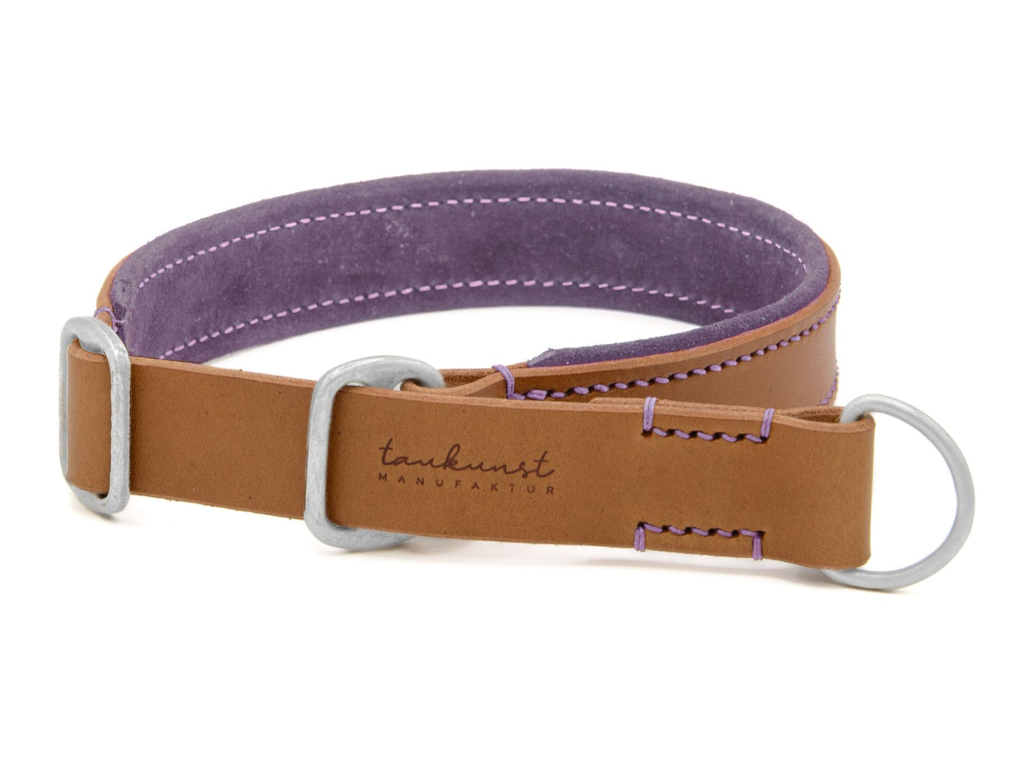 Zugstopp-Lederhalsband 'Wildfang' Camel