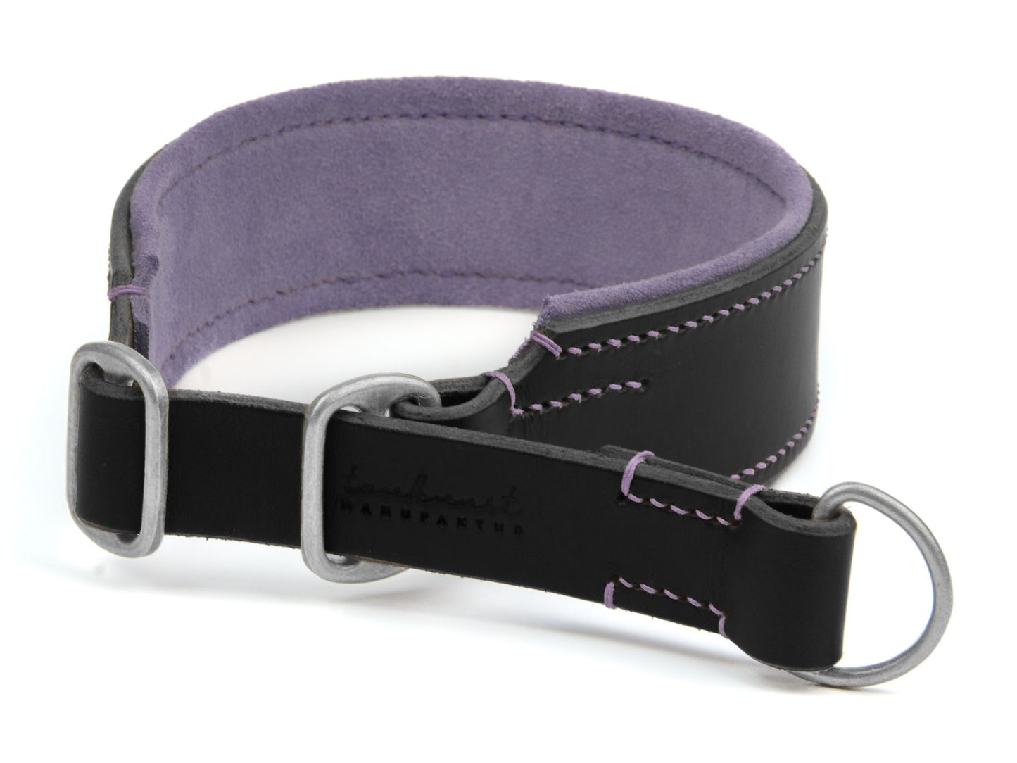 Zugstopp-Lederhalsband 'Wildfang' Schwarz