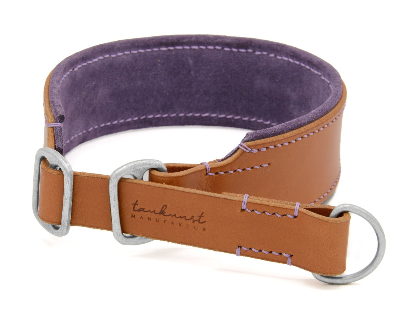 Zugstopp-Lederhalsband 'Wildfang' Cognac