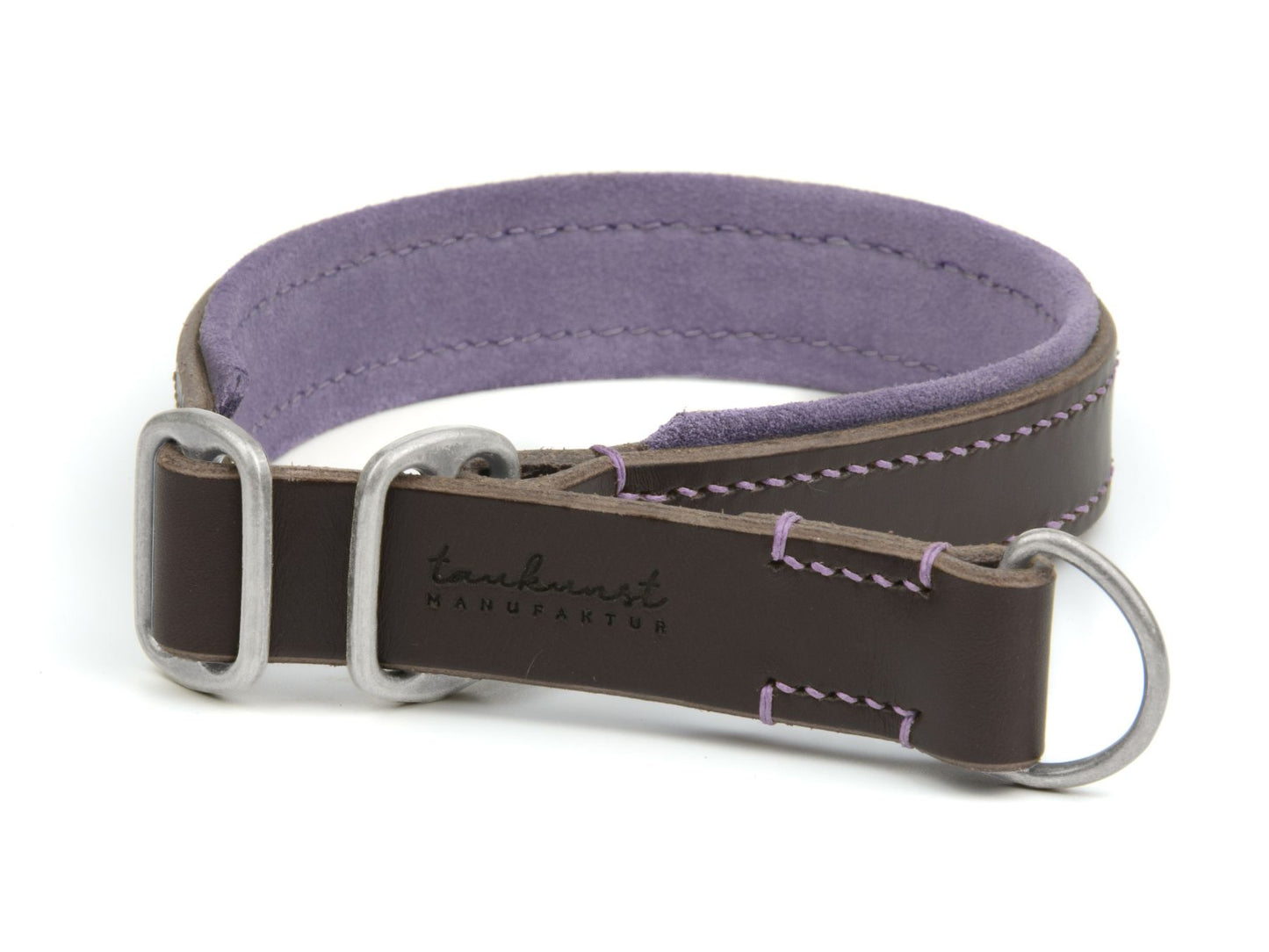 Zugstopp-Lederhalsband 'Wildfang' Dunkelbraun