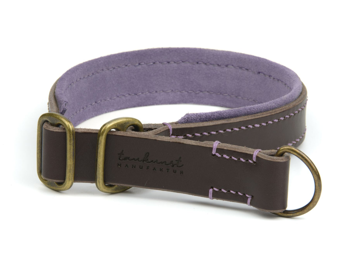 Zugstopp-Lederhalsband 'Wildfang' Dunkelbraun