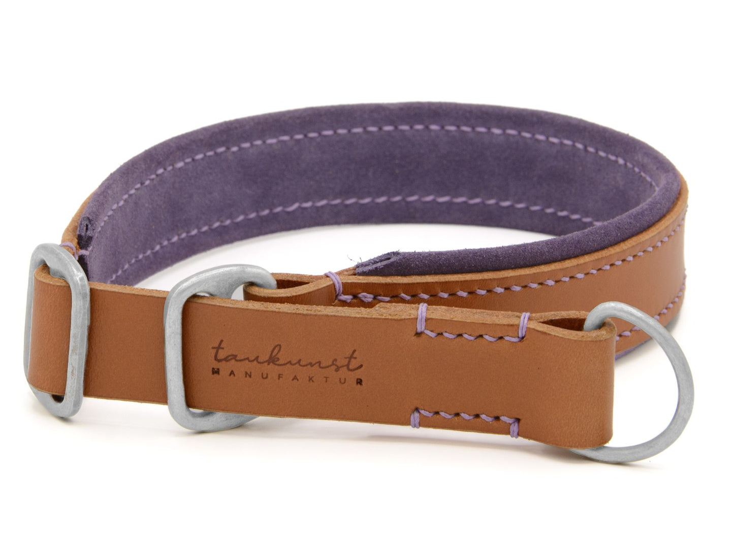 Zugstopp-Lederhalsband 'Wildfang' Cognac