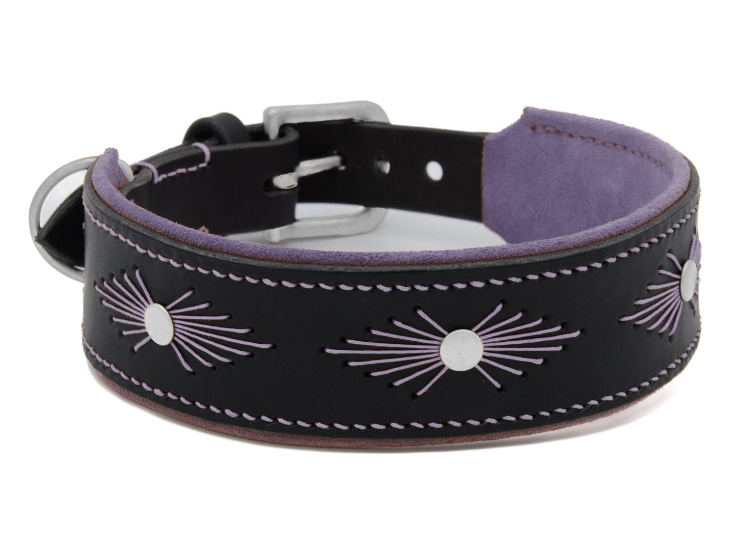 Lederhalsband 'Woodstock' Schwarz