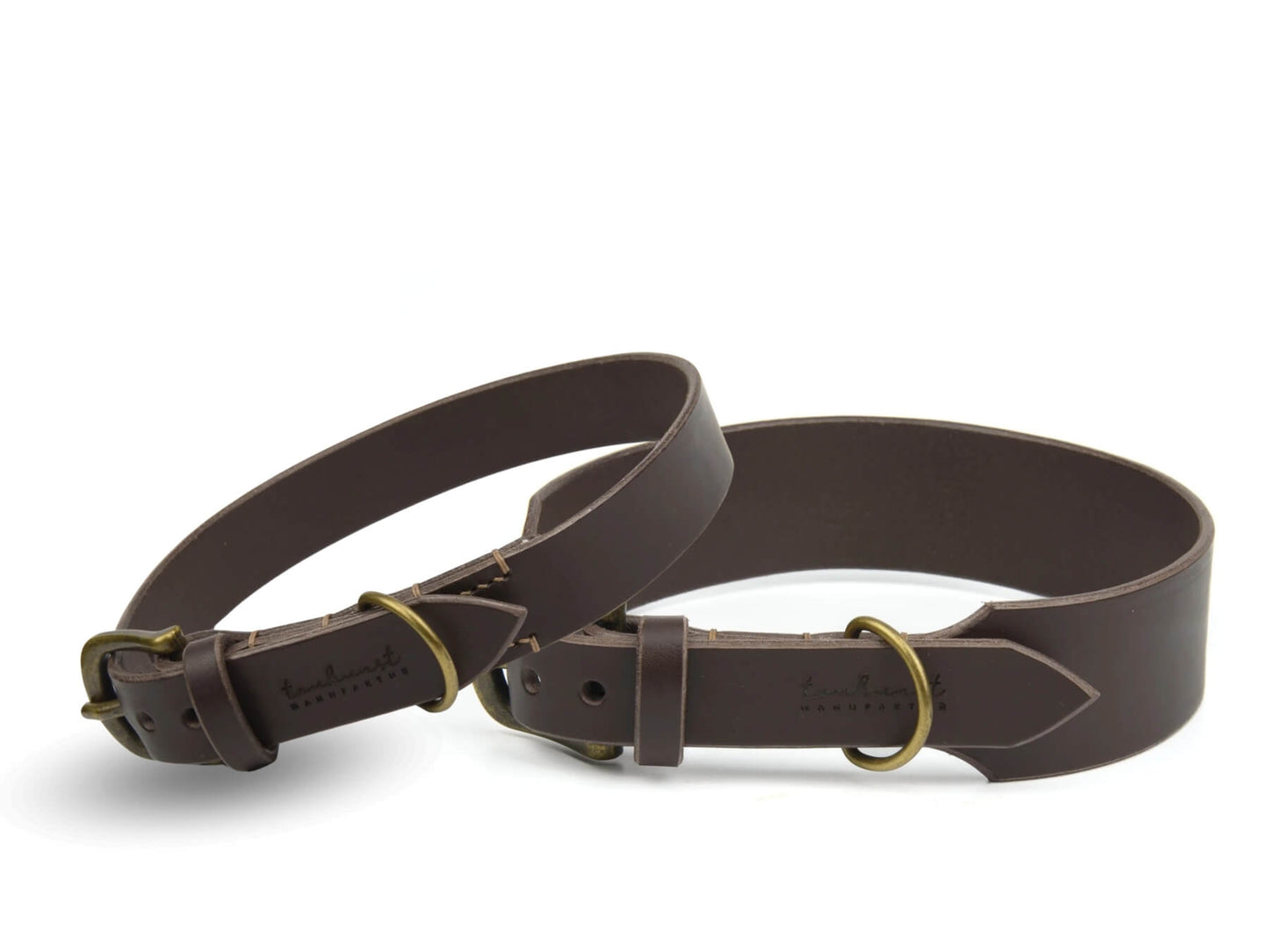 Lederhalsband 'Waldgeist' Dunkelbraun