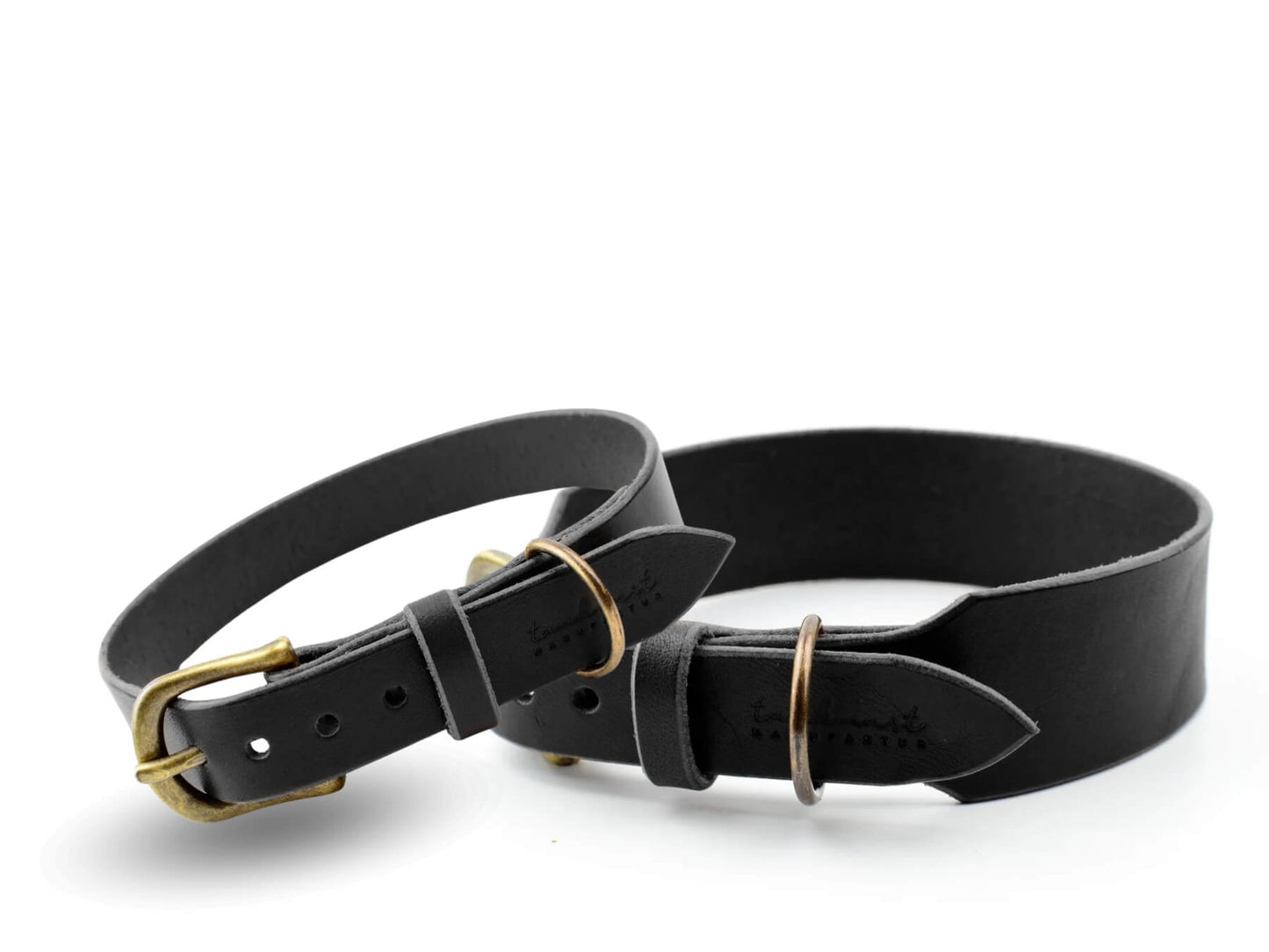 Lederhalsband 'Waldstreuner' Schwarz