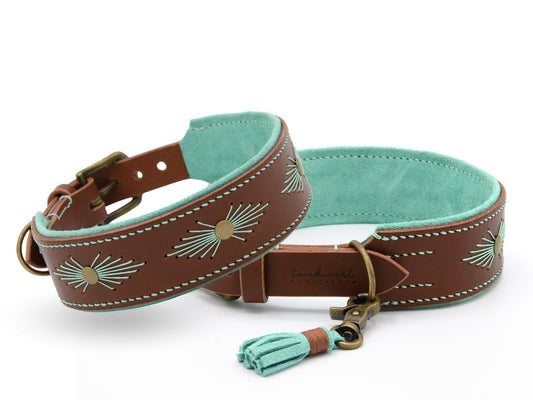 Lederhalsband 'Woodstock' Braun
