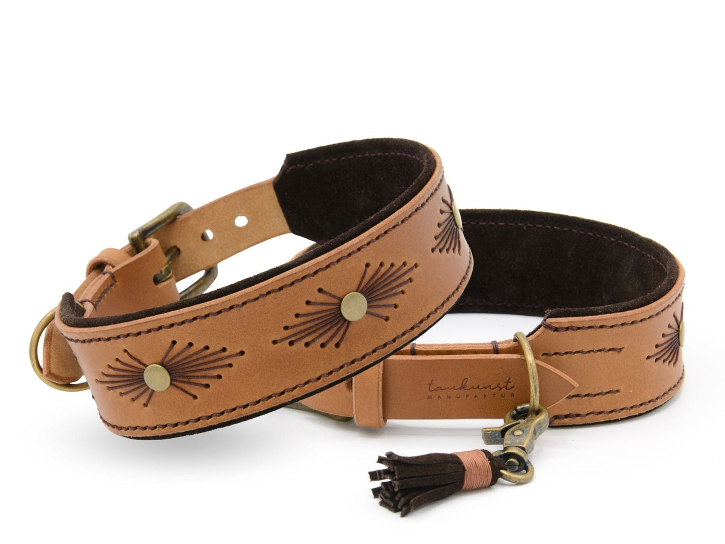 Lederhalsband 'Woodstock' Camel