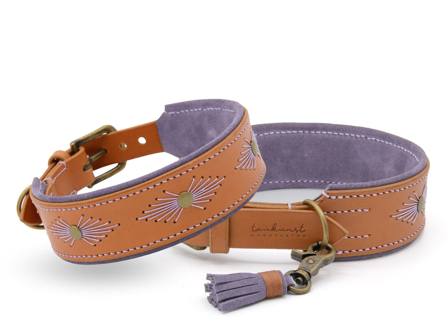 Lederhalsband 'Woodstock' Cognac