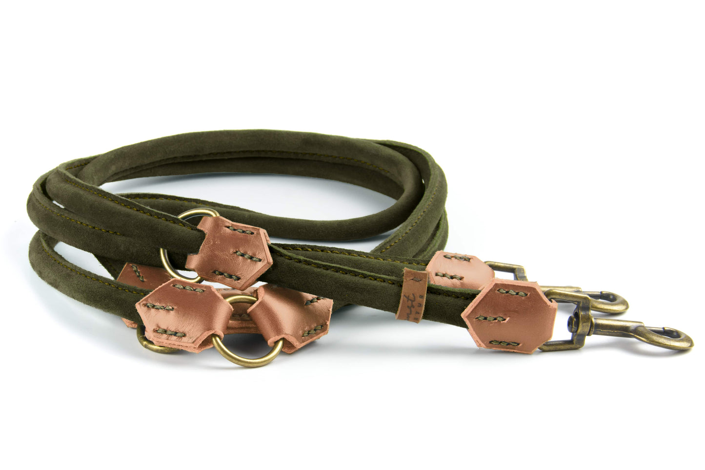 Wildlederleine 'Wildfang' Oliv