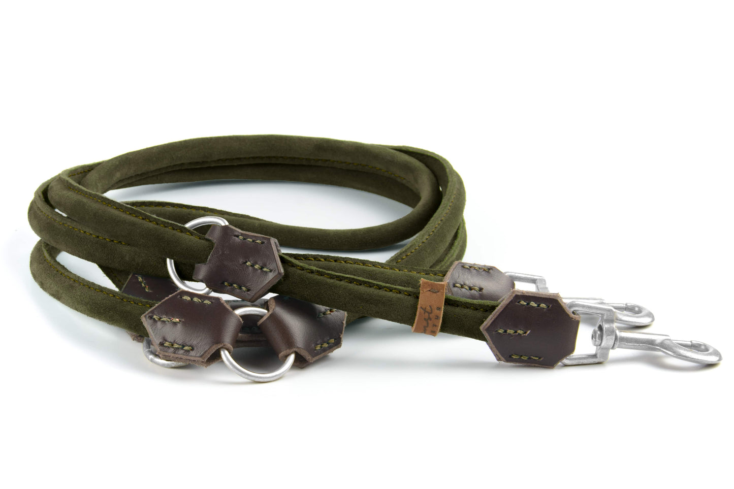 Wildlederleine 'Wildfang' Oliv