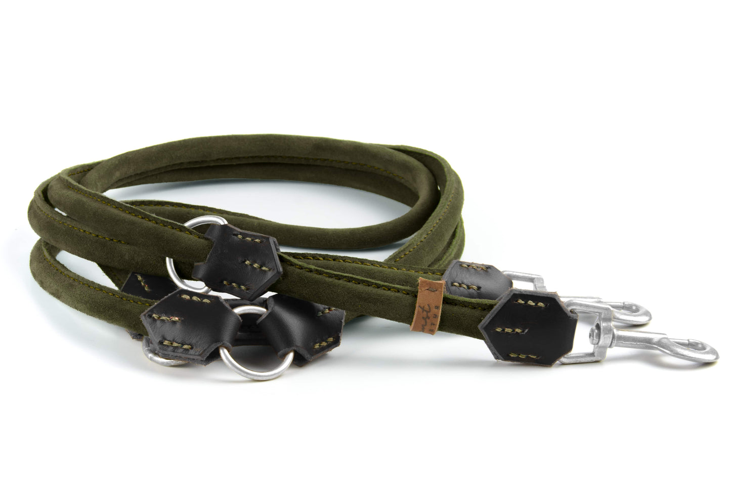 Wildlederleine 'Wildfang' Oliv