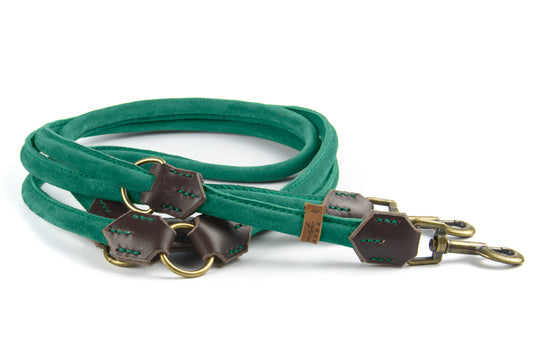 Wildlederleine 'Wildfang' Waldgrün