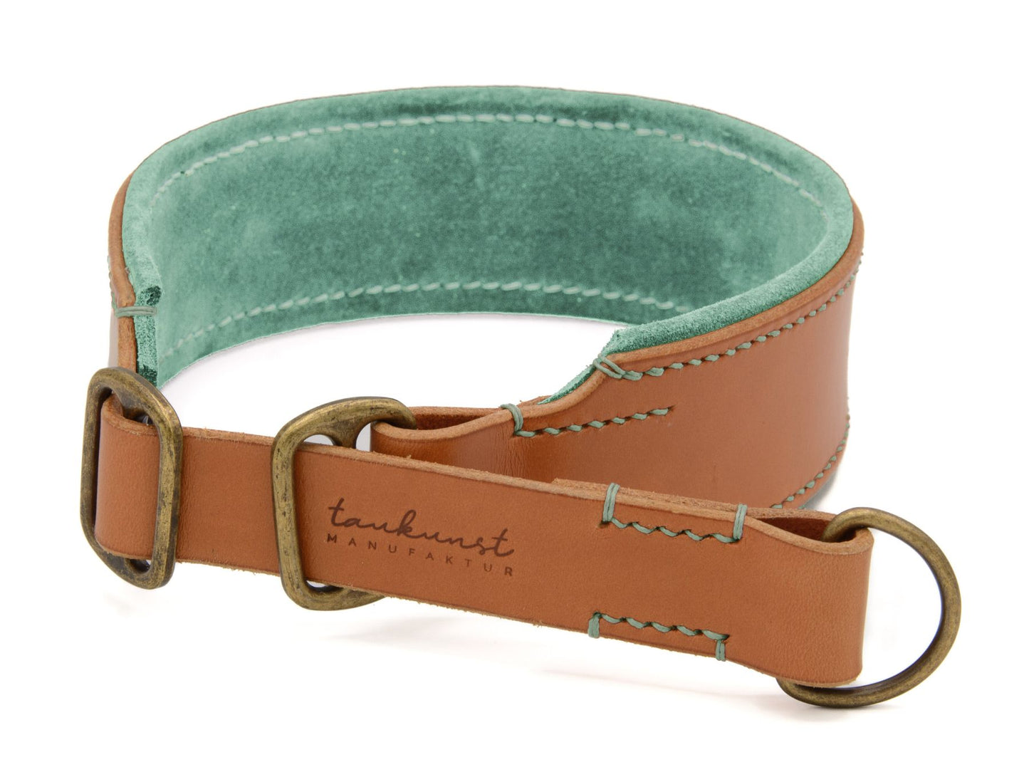 Zugstopp-Lederhalsband 'Wildfang' Cognac