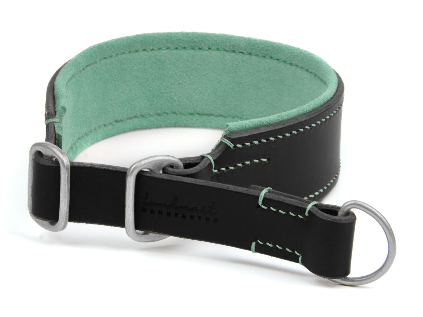 Zugstopp-Lederhalsband 'Wildfang' Schwarz