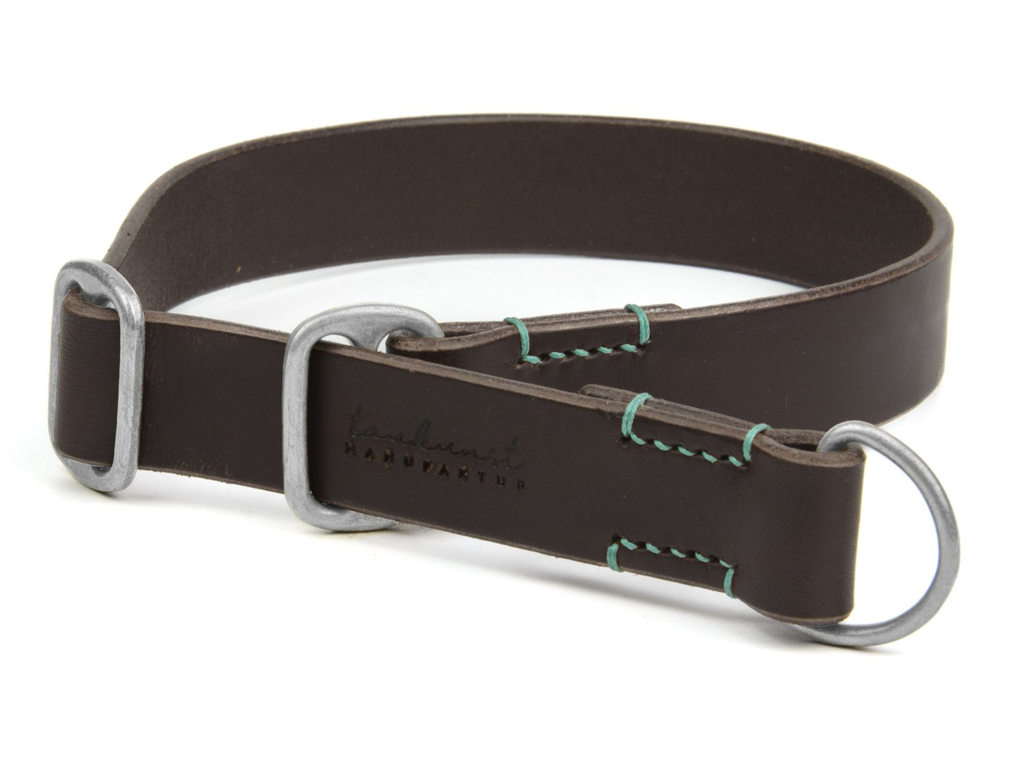 Zugstopp-Lederhalsband 'Waldgeist' Dunkelbraun