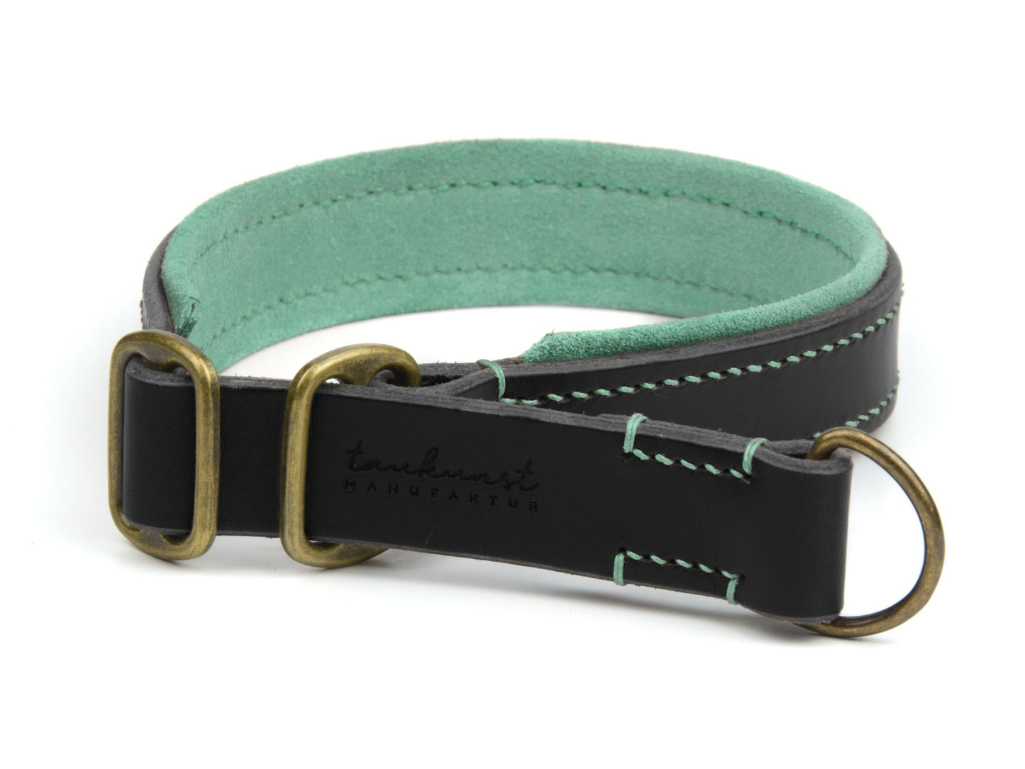 Zugstopp-Lederhalsband 'Wildfang' Schwarz