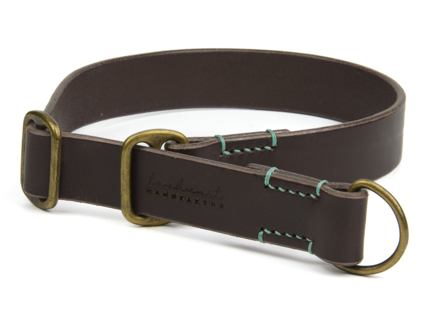 Zugstopp-Lederhalsband 'Waldgeist' Dunkelbraun