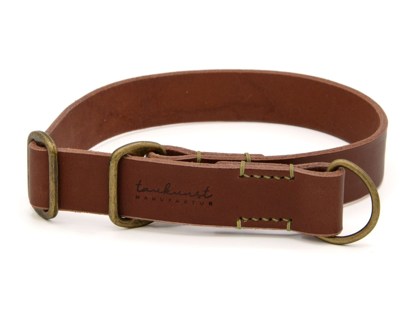 Zugstopp-Lederhalsband 'Waldgeist' Braun