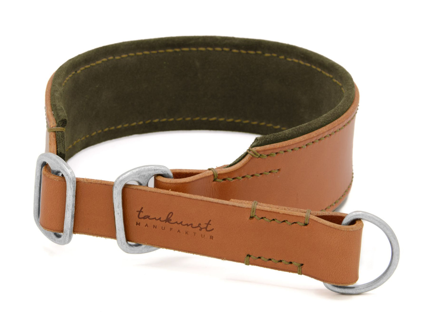 Zugstopp-Lederhalsband 'Wildfang' Cognac