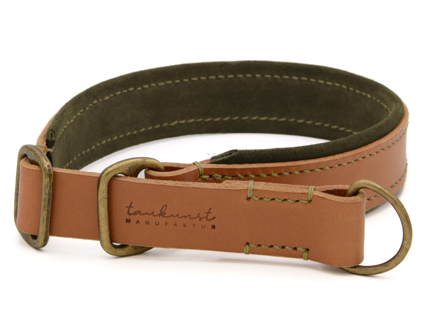 Zugstopp-Lederhalsband 'Wildfang' Cognac