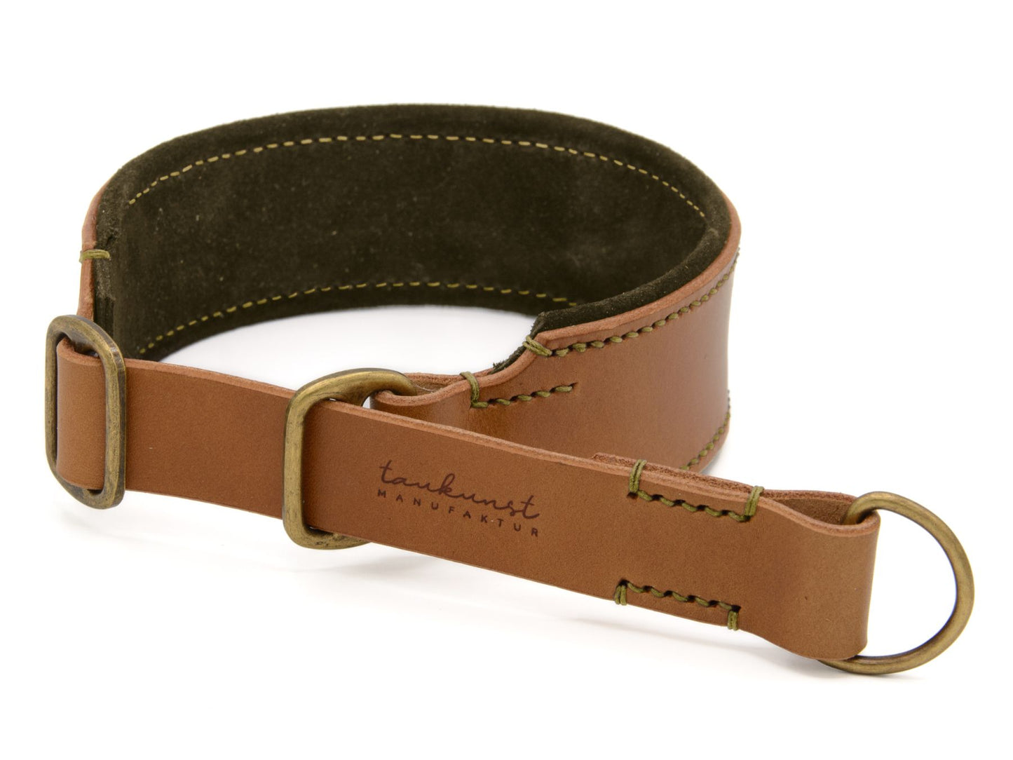 Zugstopp-Lederhalsband 'Wildfang' Camel