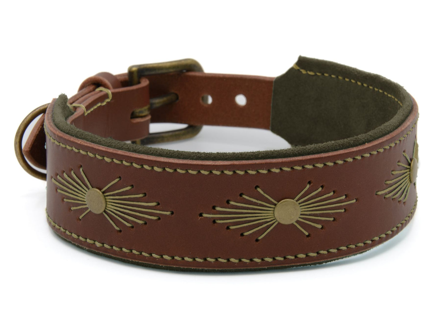 Lederhalsband 'Woodstock' Braun