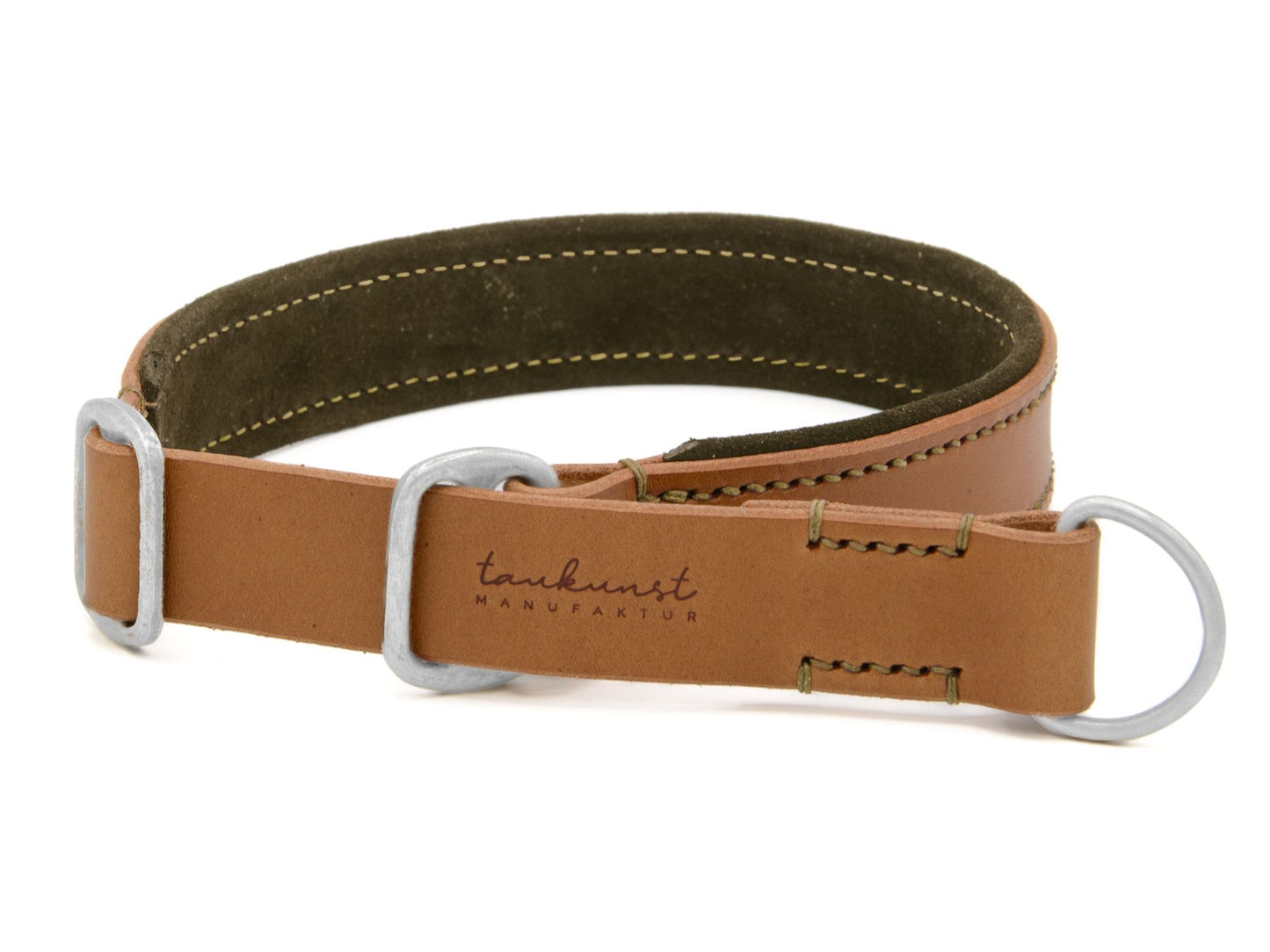 Zugstopp-Lederhalsband 'Wildfang' Camel