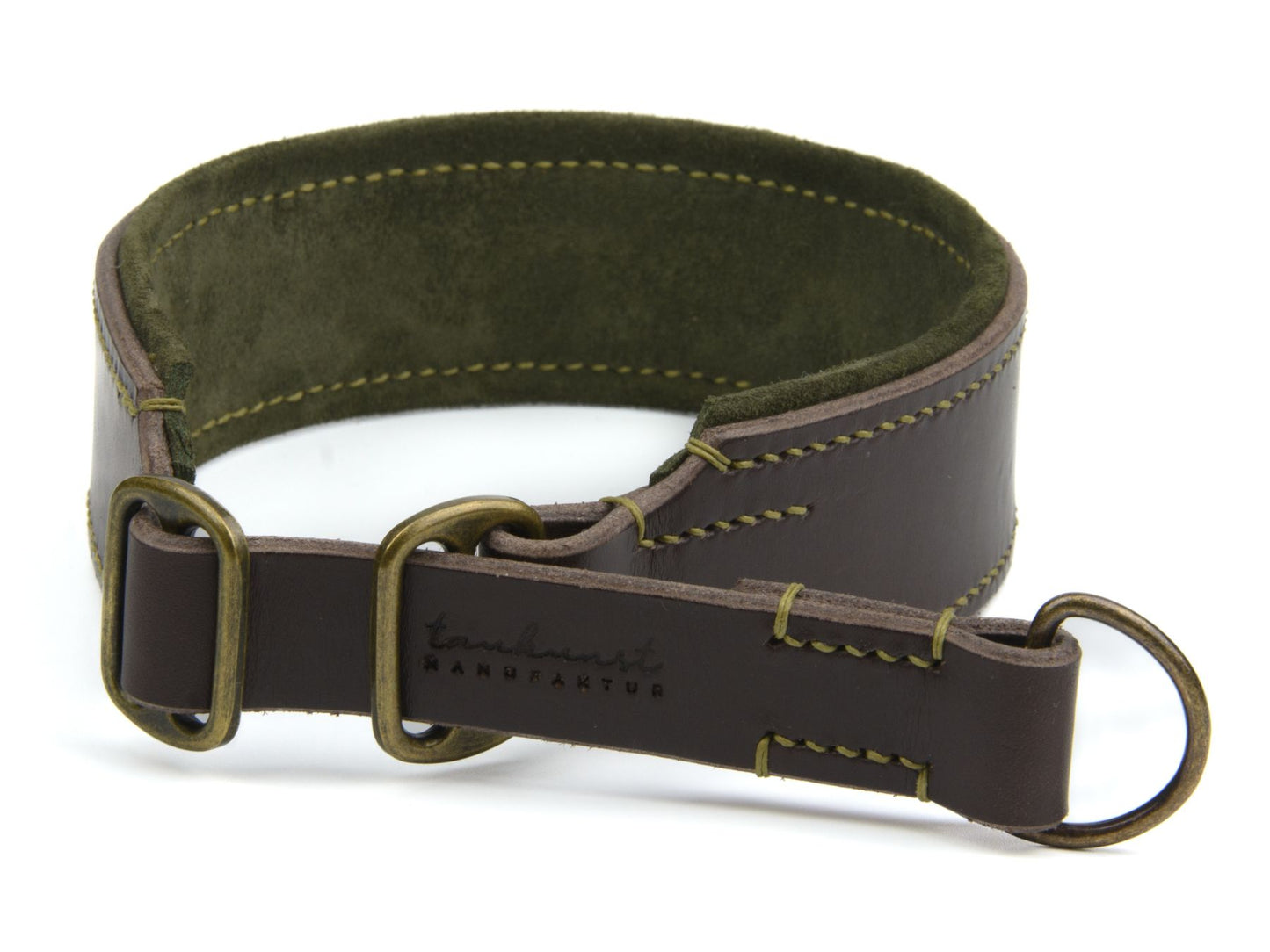 Zugstopp-Lederhalsband 'Wildfang' Dunkelbraun