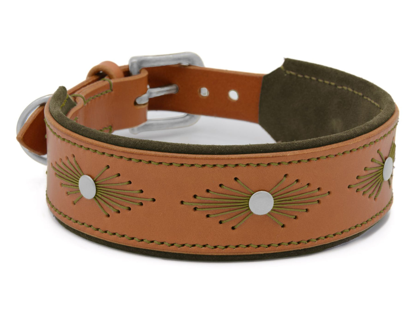 Lederhalsband 'Woodstock' Cognac