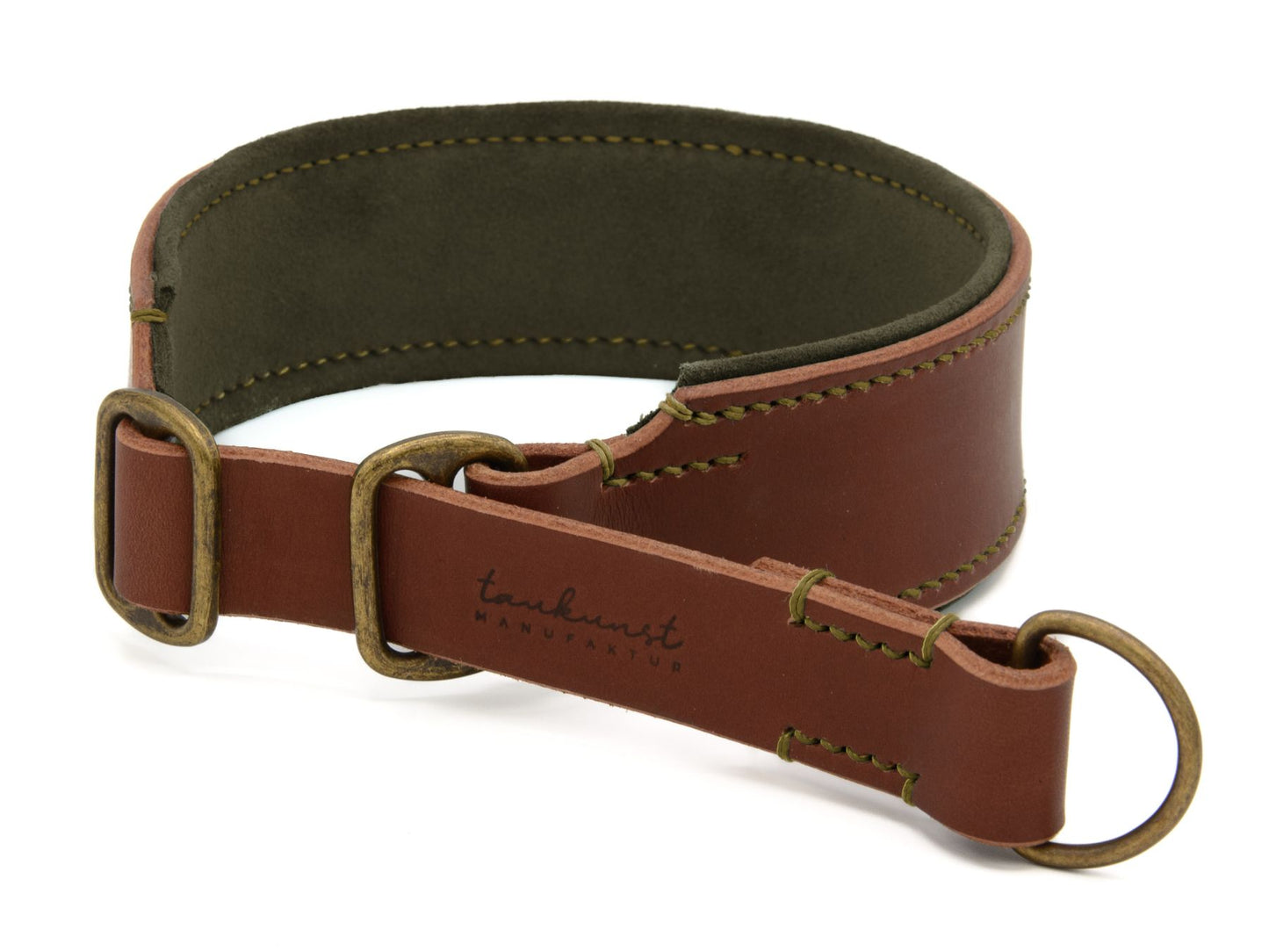 Zugstopp-Lederhalsband 'Wildfang' Braun