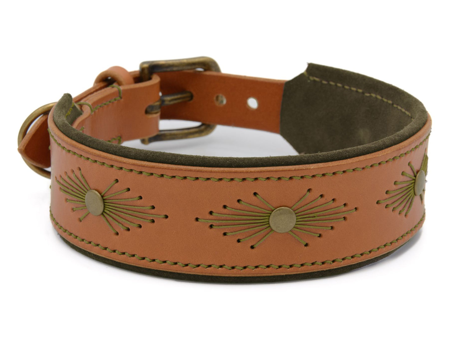 Lederhalsband 'Woodstock' Cognac