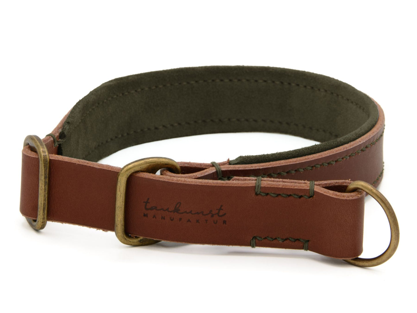 Zugstopp-Lederhalsband 'Wildfang' Braun