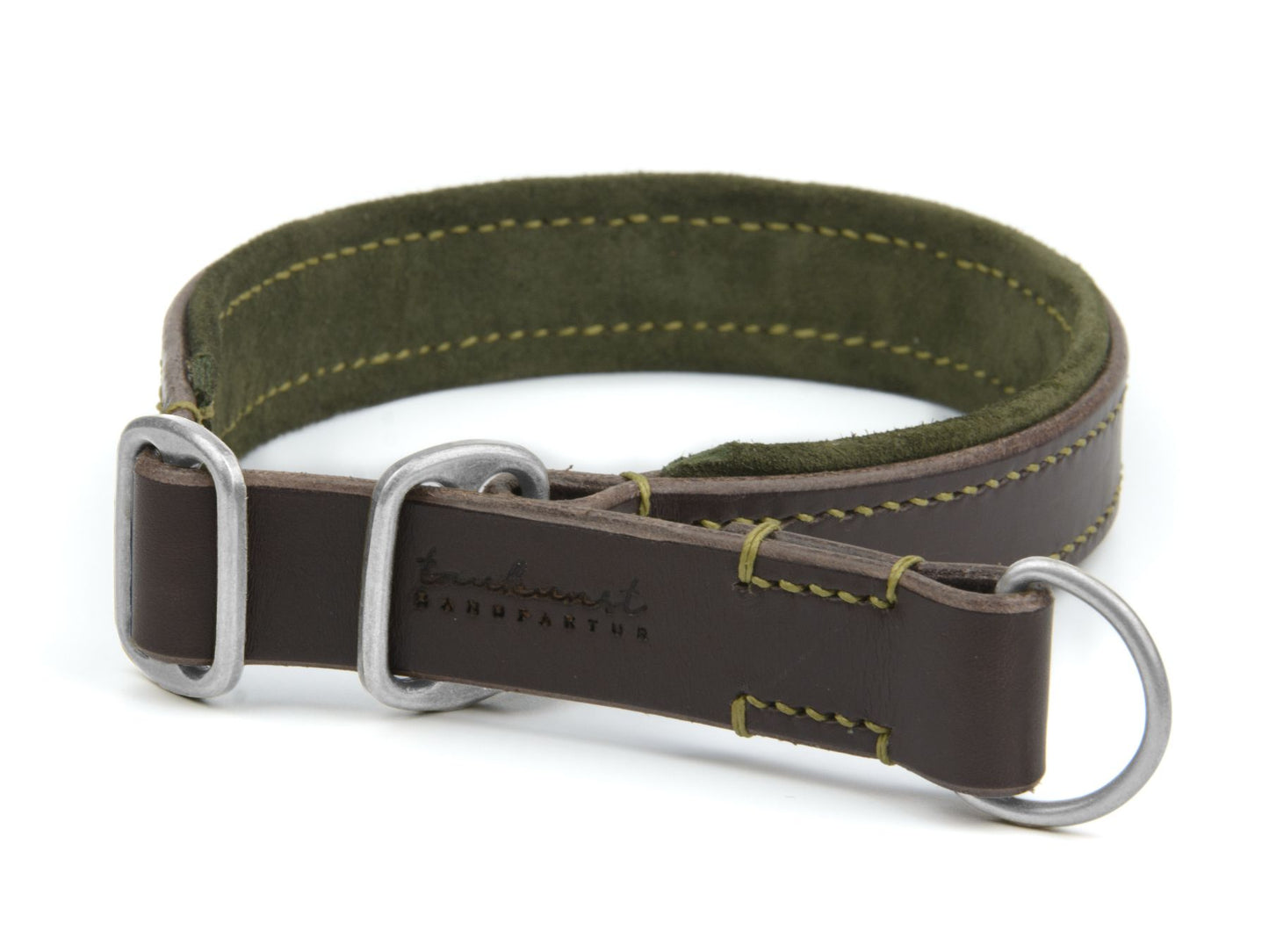 Zugstopp-Lederhalsband 'Wildfang' Dunkelbraun