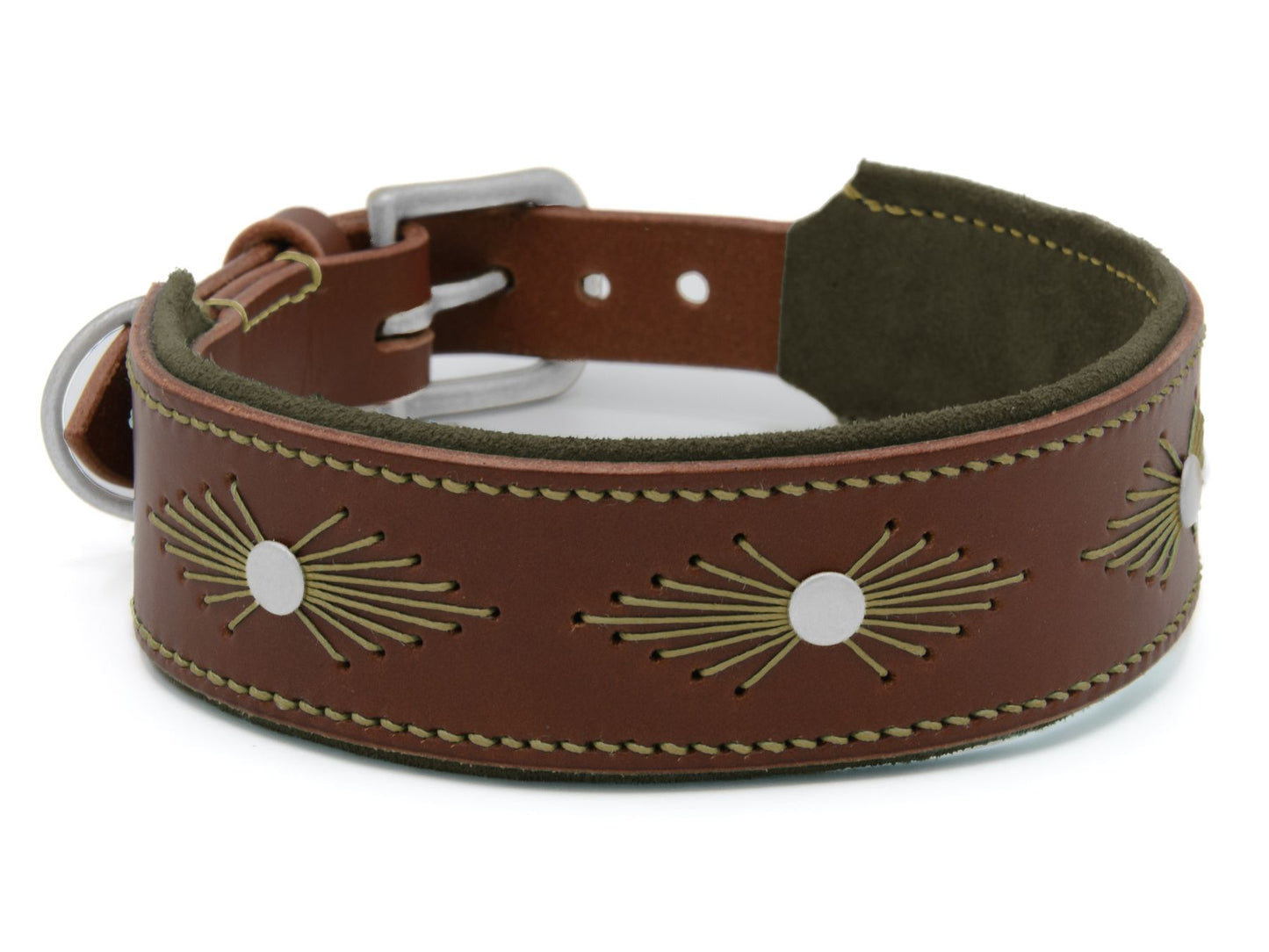 Lederhalsband 'Woodstock' Braun