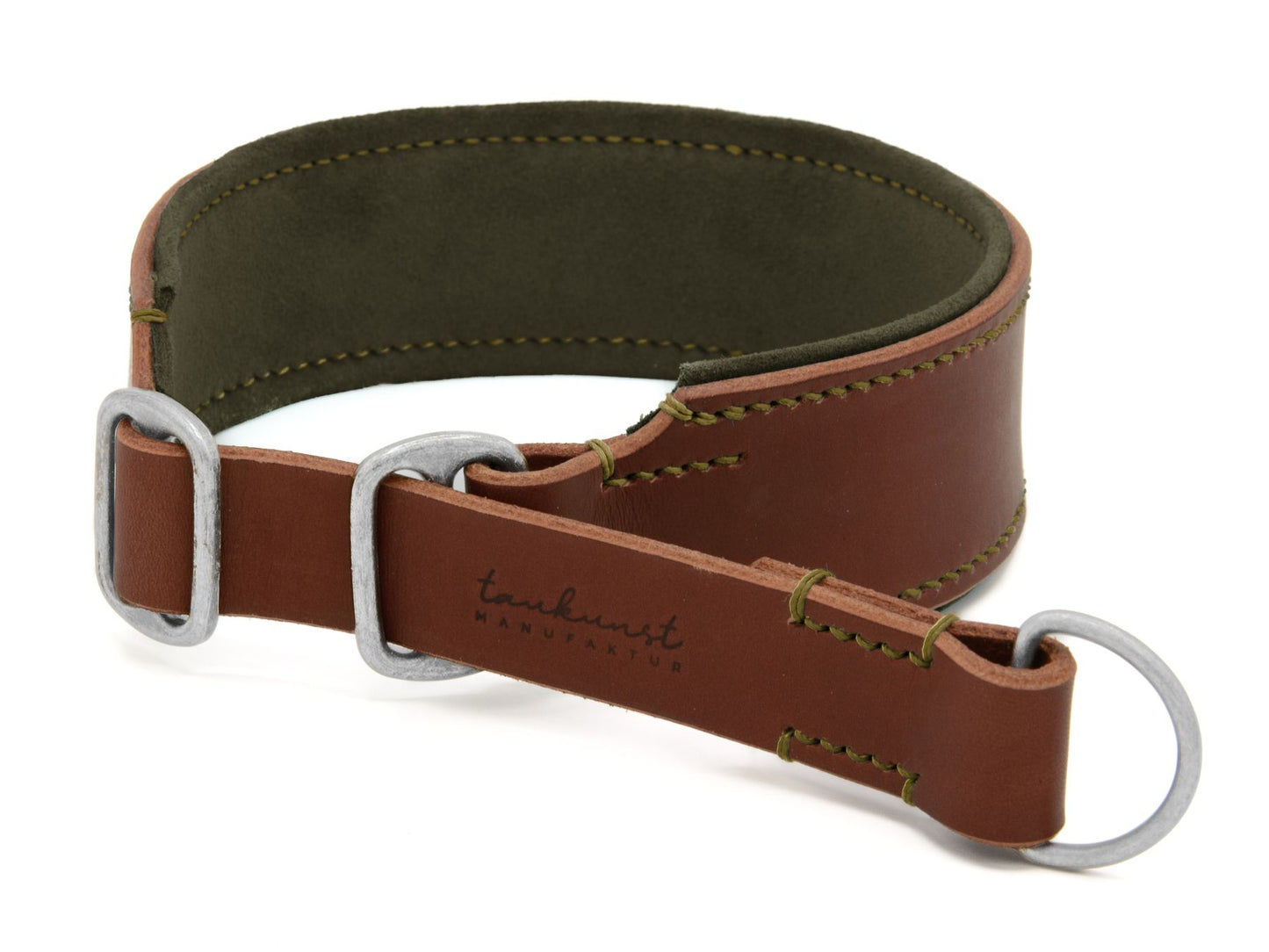 Zugstopp-Lederhalsband 'Wildfang' Braun