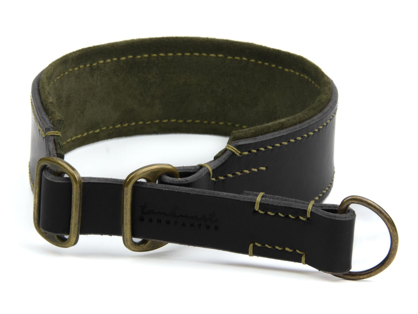 Zugstopp-Lederhalsband 'Wildfang' Schwarz