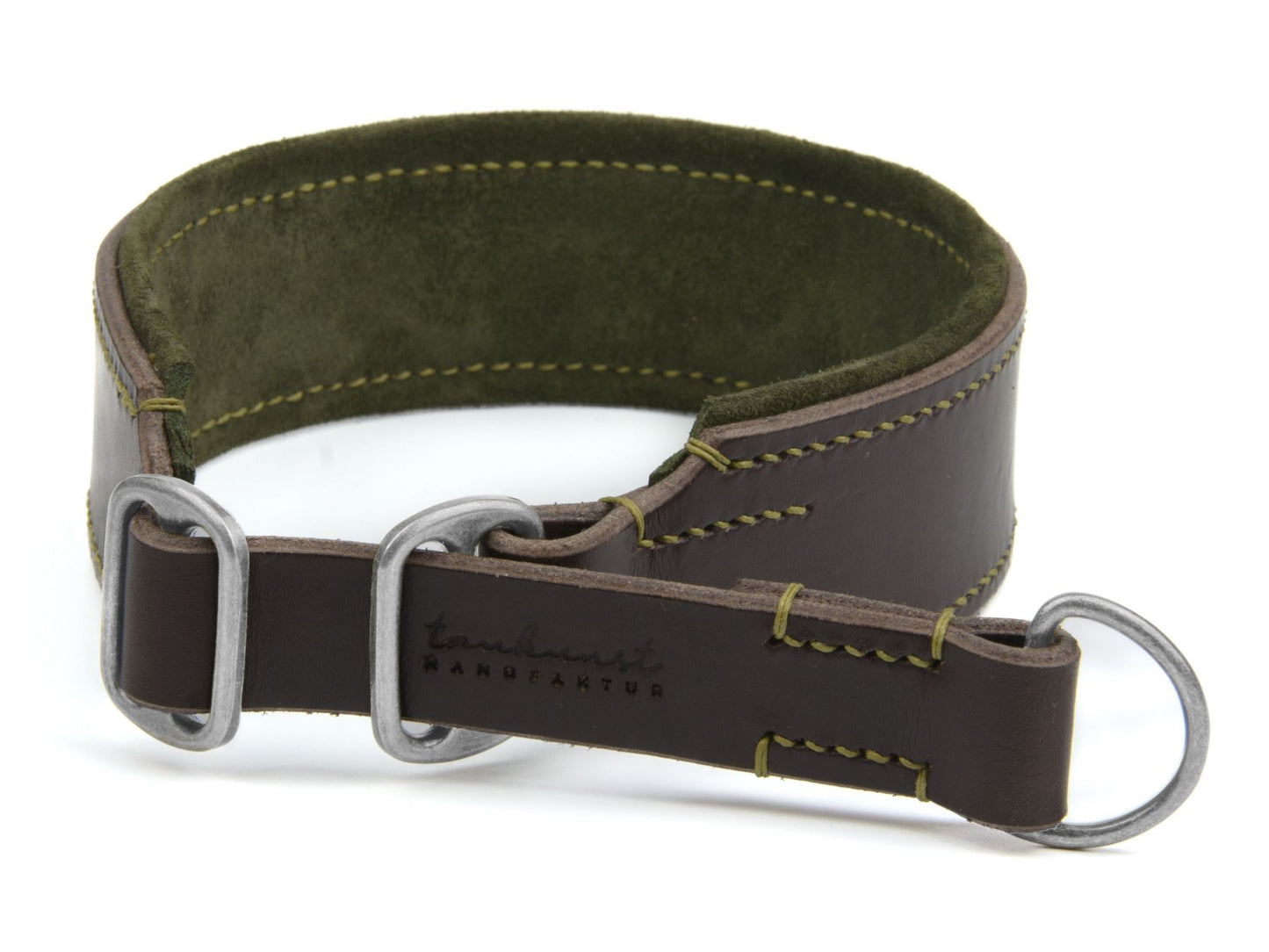 Zugstopp-Lederhalsband 'Wildfang' Dunkelbraun