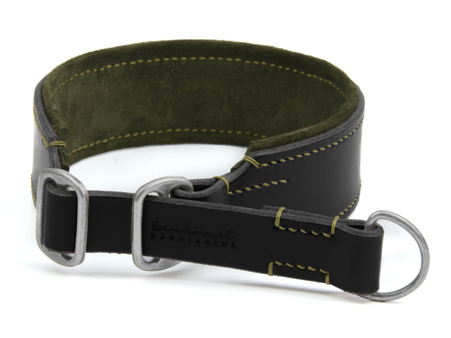 Zugstopp-Lederhalsband 'Wildfang' Schwarz