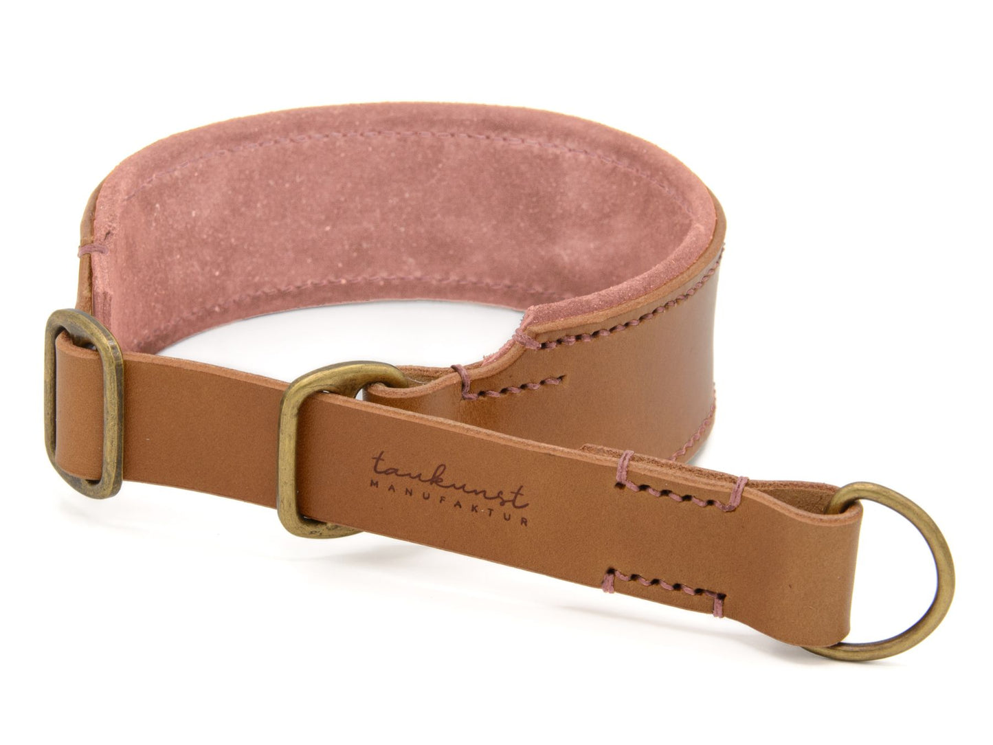 Zugstopp-Lederhalsband 'Wildfang' Camel