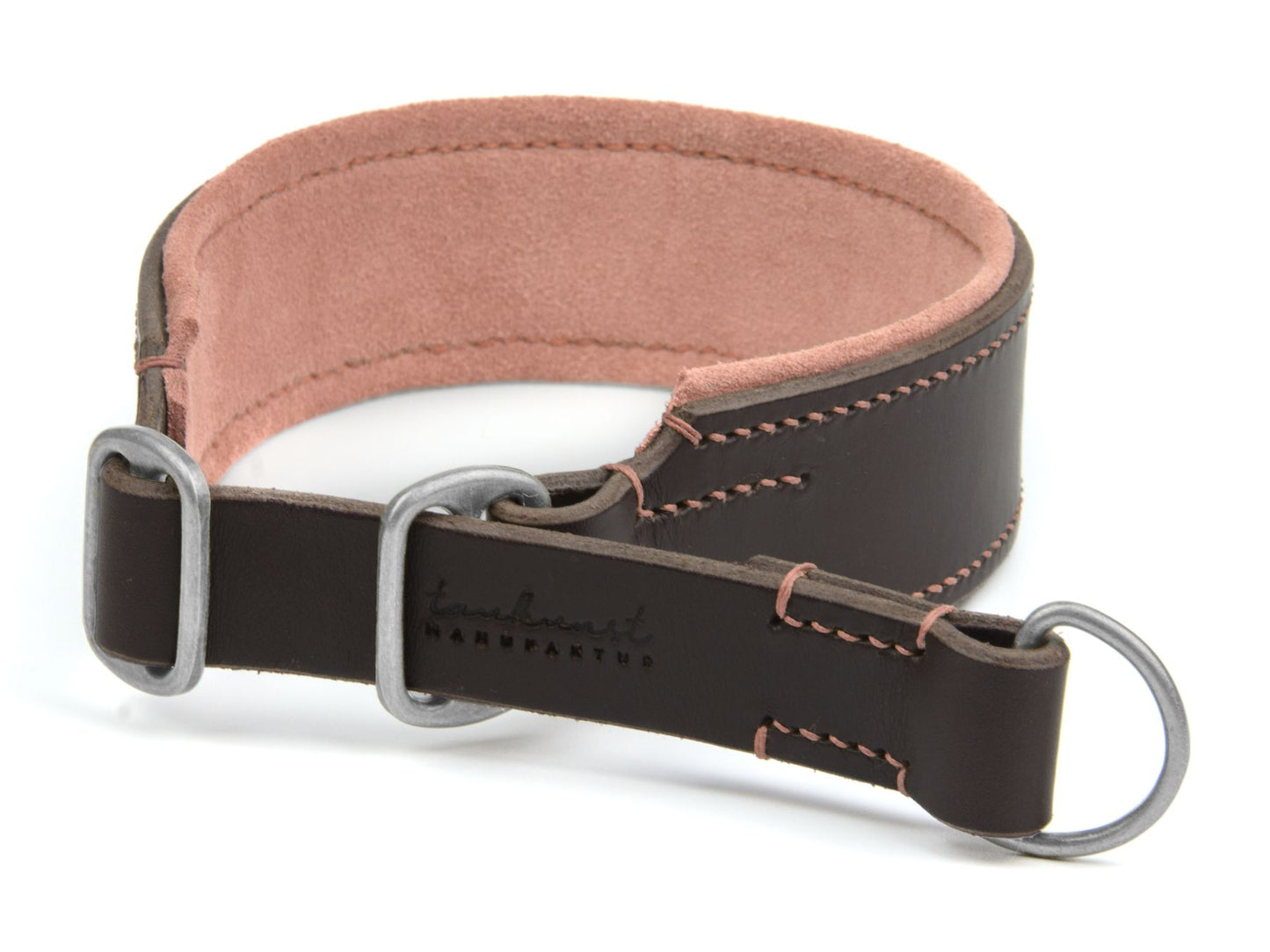 Zugstopp-Lederhalsband 'Wildfang' Dunkelbraun