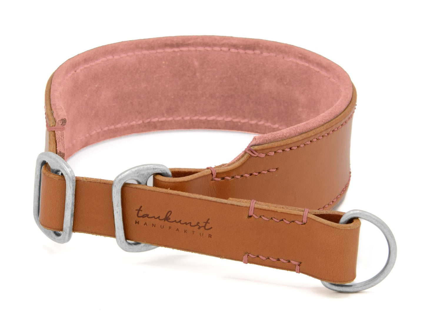 Zugstopp-Lederhalsband 'Wildfang' Cognac