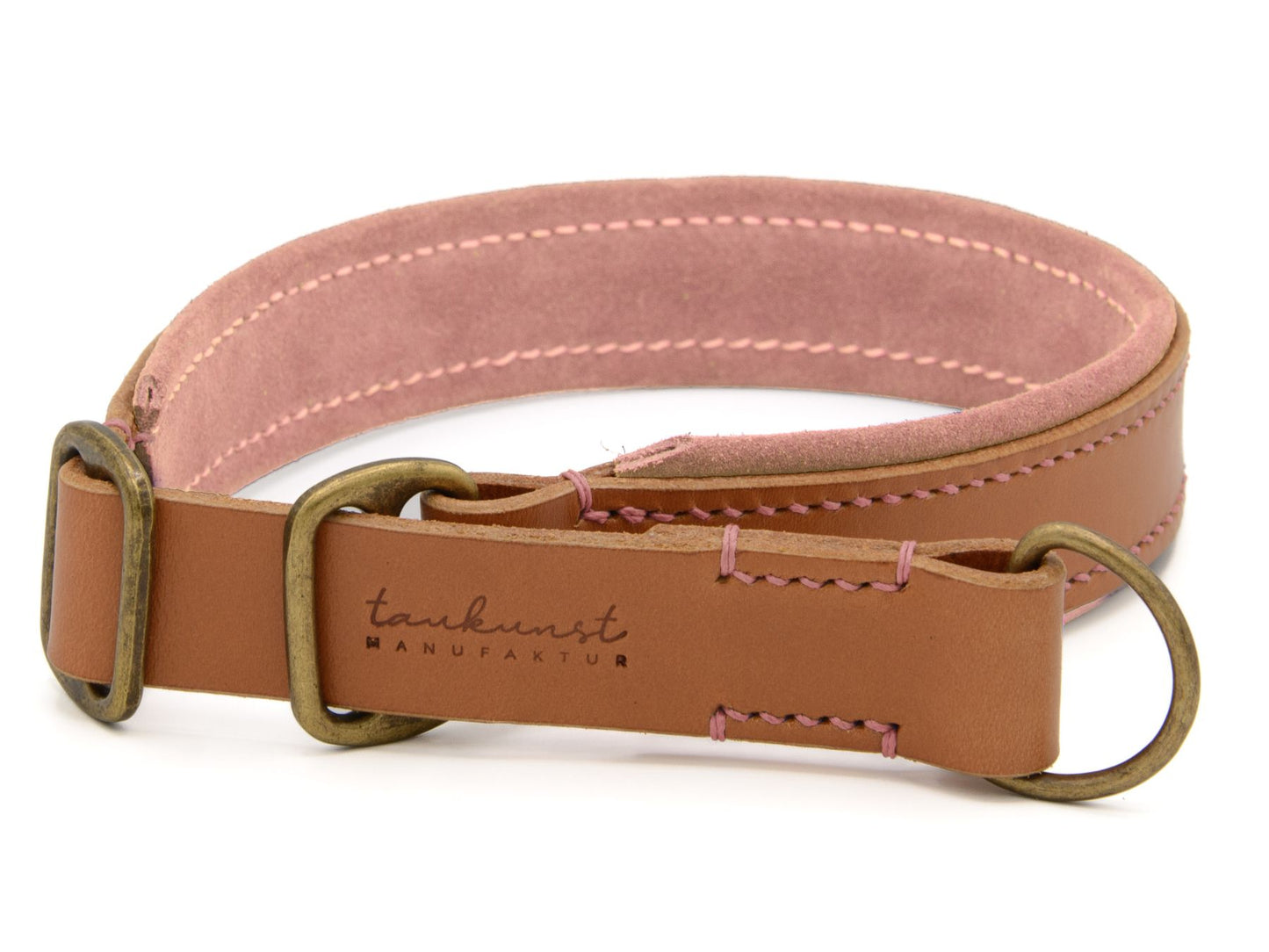 Zugstopp-Lederhalsband 'Wildfang' Cognac