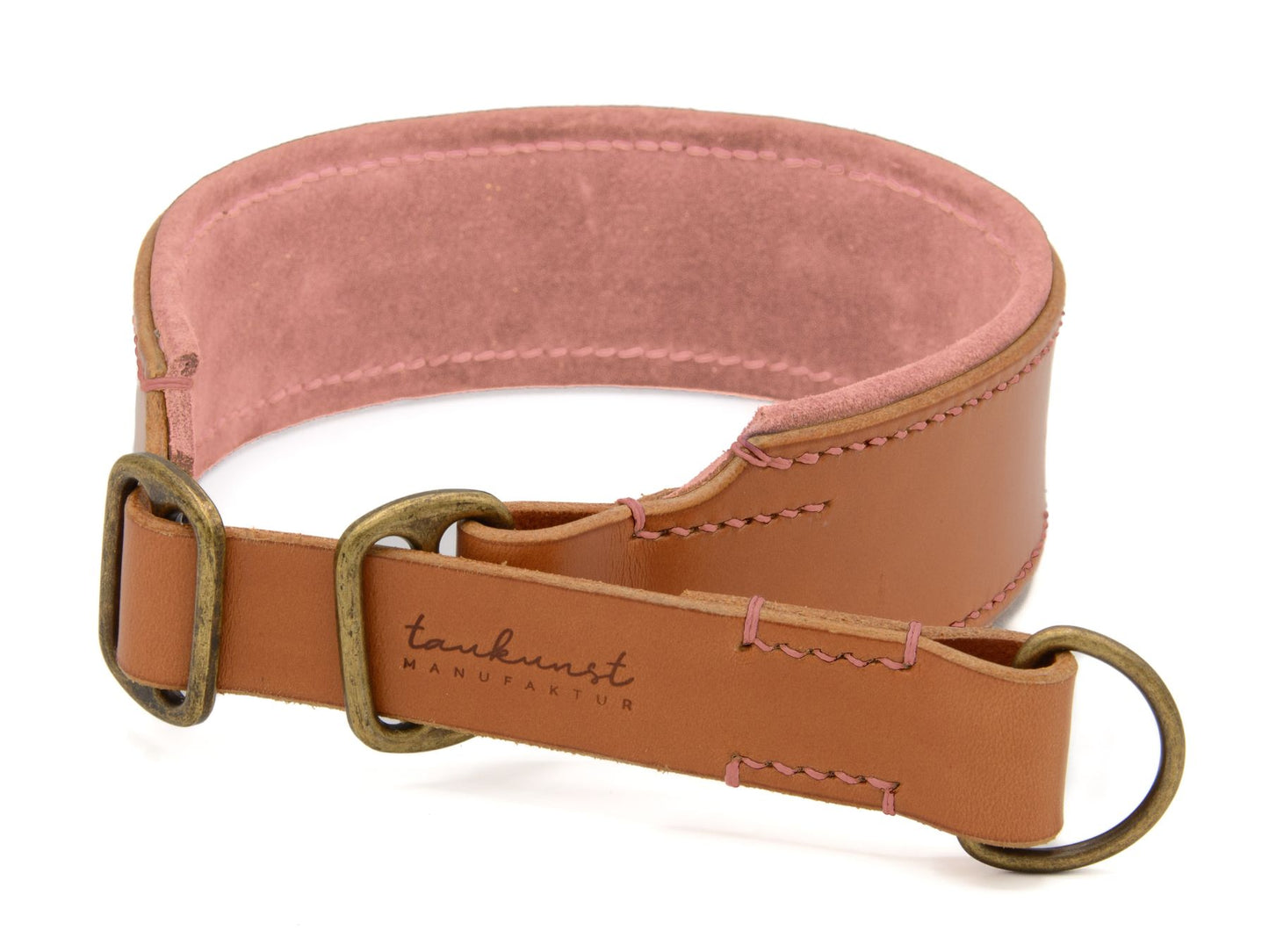 Zugstopp-Lederhalsband 'Wildfang' Cognac