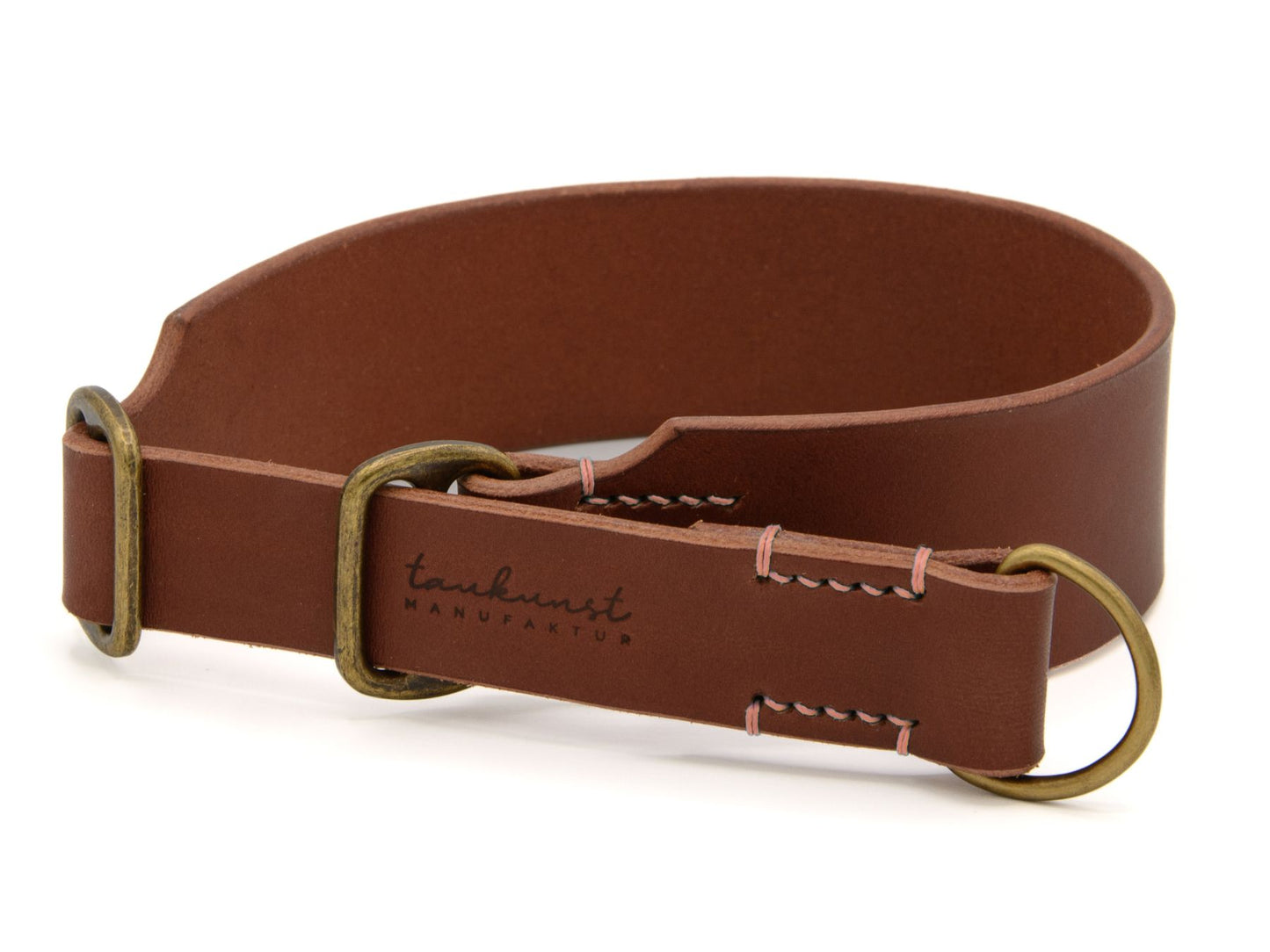 Zugstopp-Lederhalsband 'Waldgeist' Braun