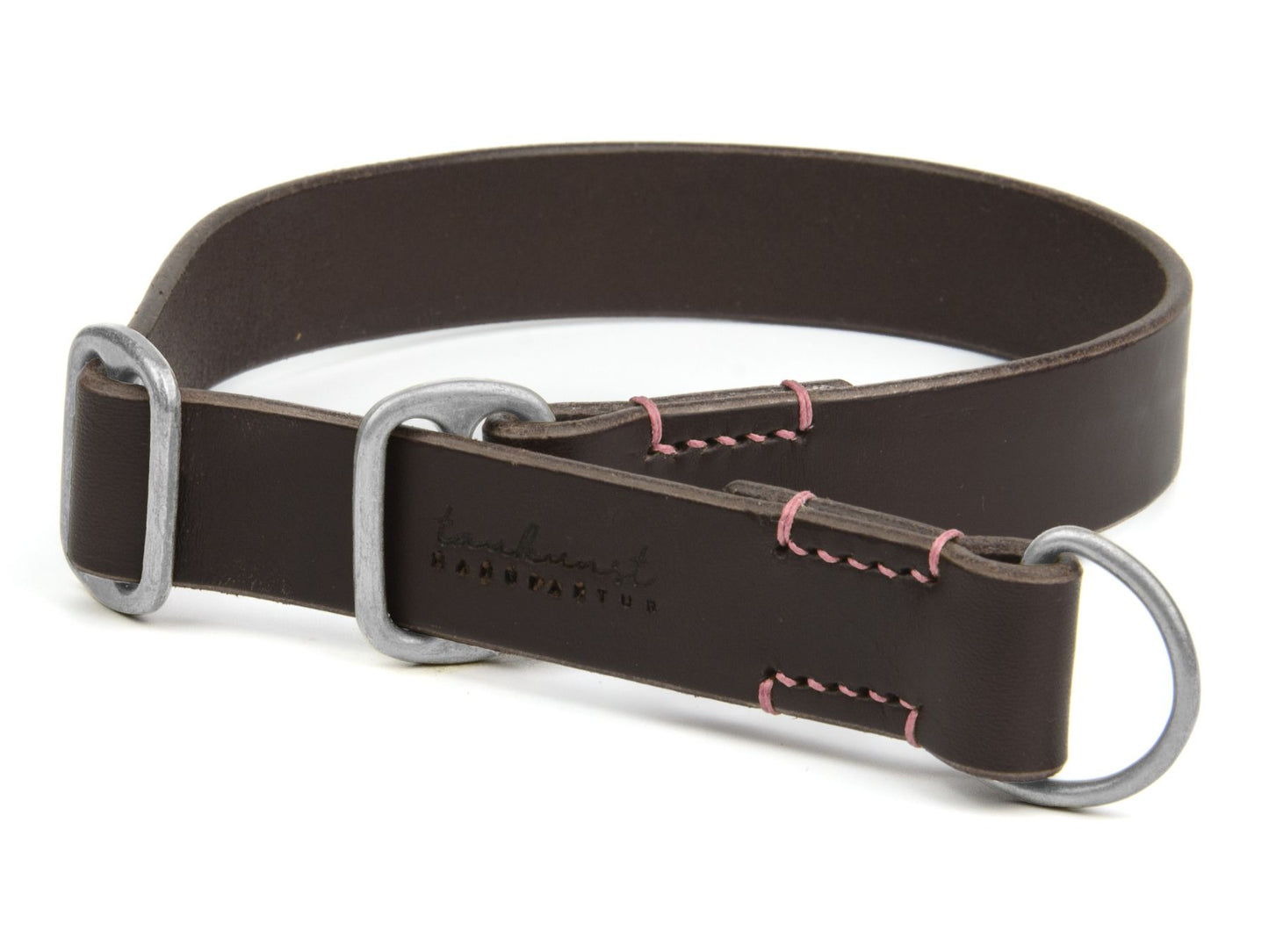 Zugstopp-Lederhalsband 'Waldgeist' Dunkelbraun