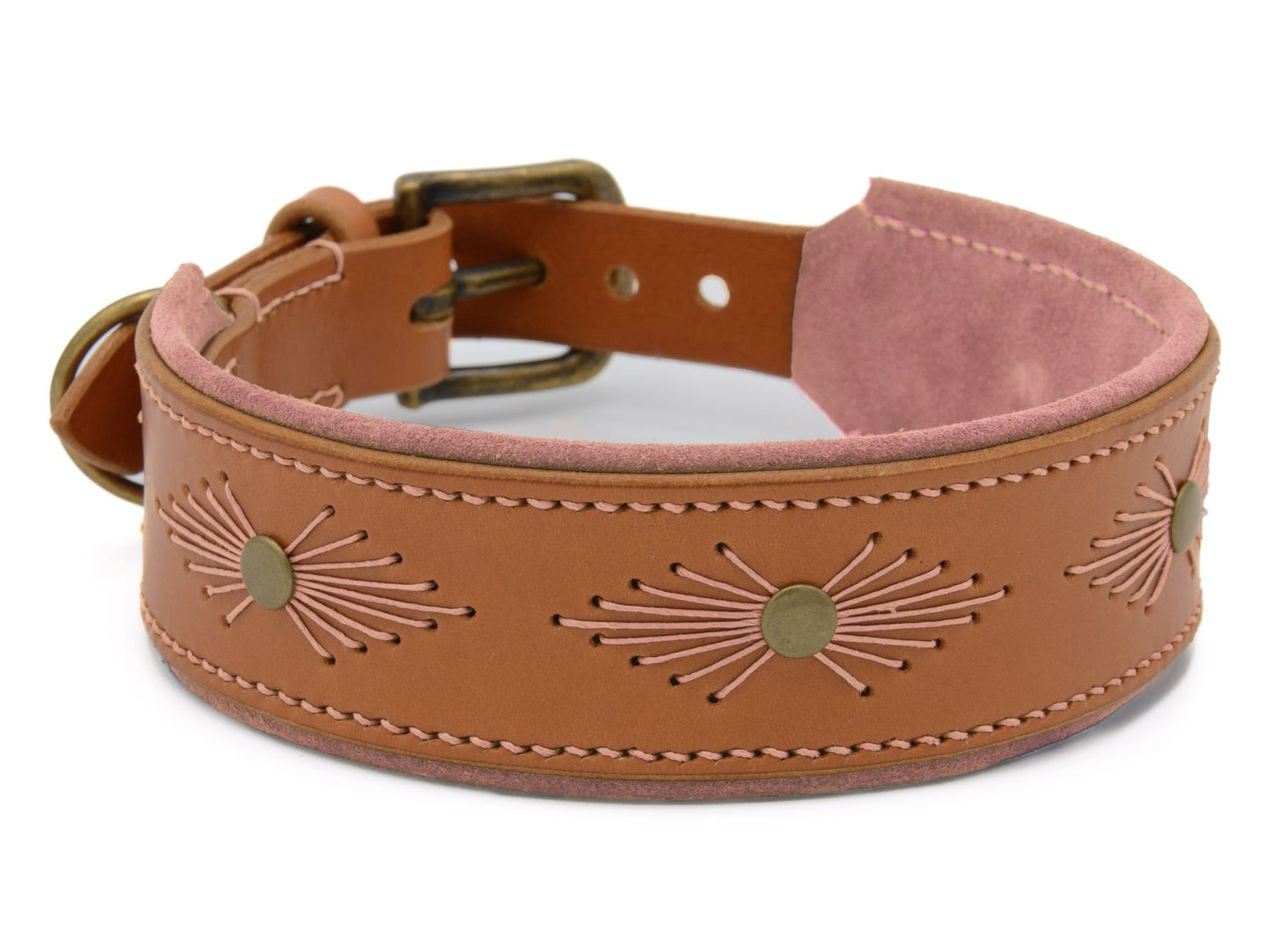 Lederhalsband 'Woodstock' Cognac