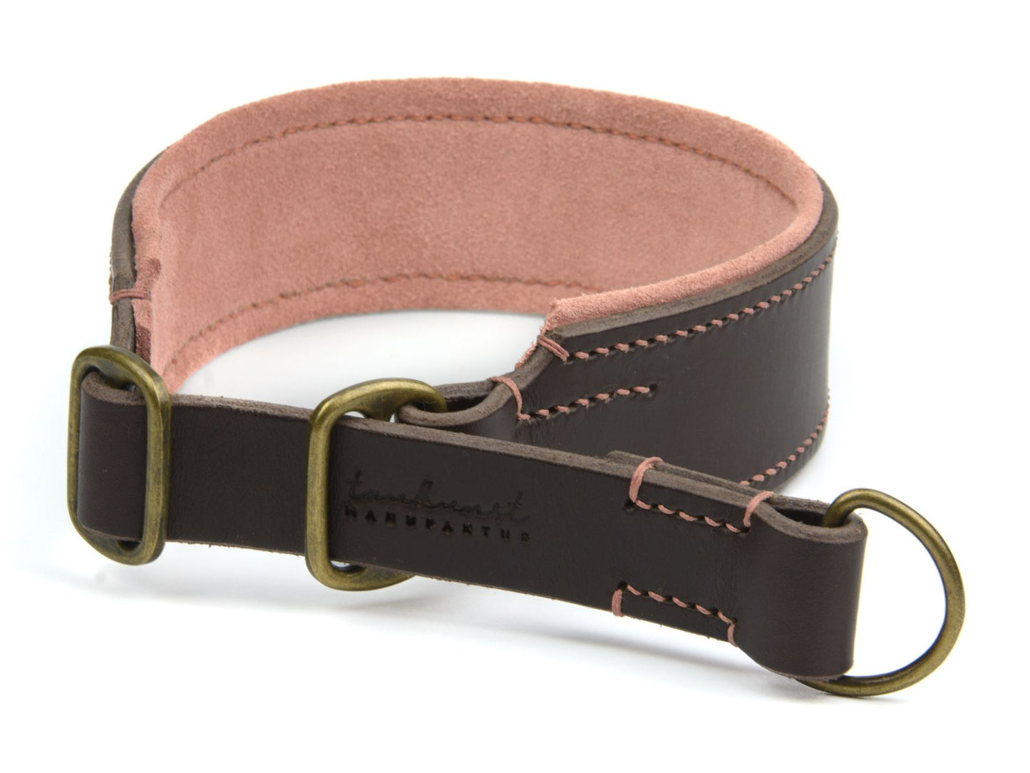 Zugstopp-Lederhalsband 'Wildfang' Dunkelbraun