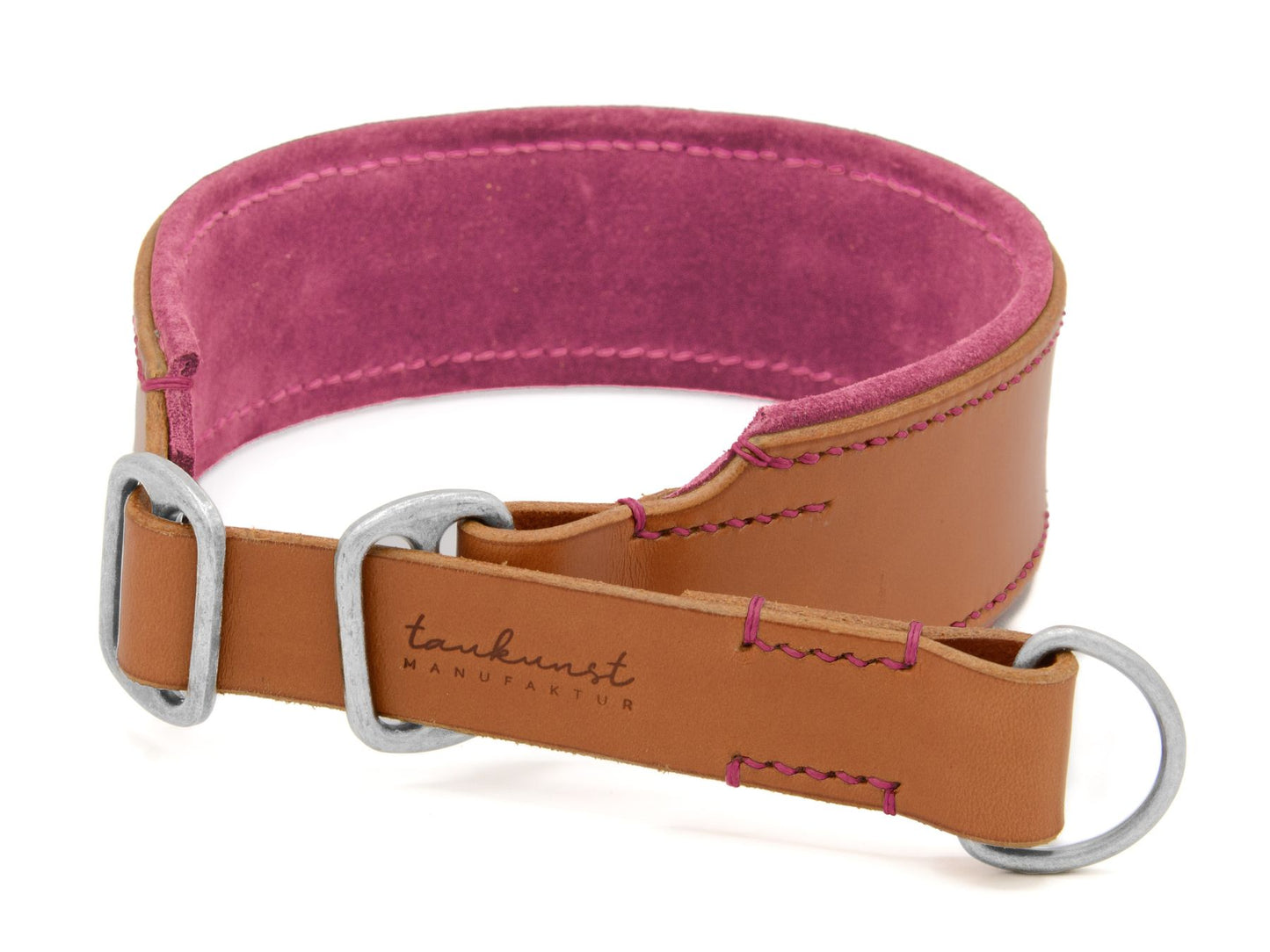 Zugstopp-Lederhalsband 'Wildfang' Cognac